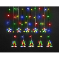 Гирлянда Navigator 95 029 NGF-D037-06 (бахрома звезды и елки RGBY 3*0.6м IP20)