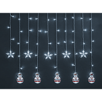 Гирлянда Navigator 95 025 NGF-D037-02 (бахрома звезды и снеговики CW 3*0.6м IP20)