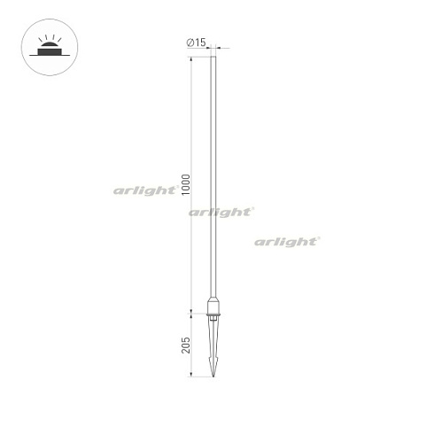 Светильник ALT-CHAMPAGNE-L1000-3W Warm3000 (DG, 180 deg, 230V) (Arlight, IP65 Металл, 3 года)