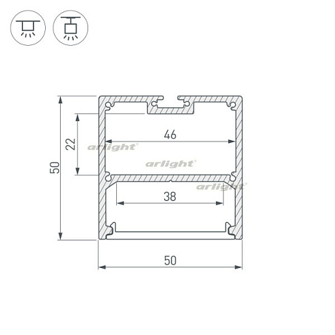 Профиль SL-LINE-5050-3000 BLACK (Arlight, Алюминий)
