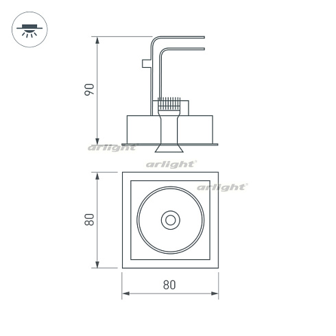 Светильник CL-SIMPLE-S80x80-9W Day4000 (WH, 45 deg) (Arlight, IP20 Металл, 3 года)