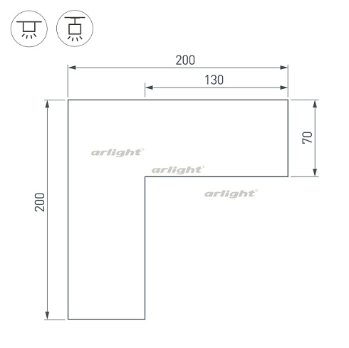 Угол SL-LINE-6070 внутренний (Arlight, Металл)