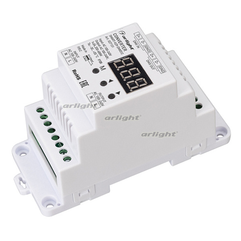 Конвертер SMART-K29-DMX512 (230V, 1x2A, TRIAC, DIN) (Arlight, IP20 Пластик, 5 лет)