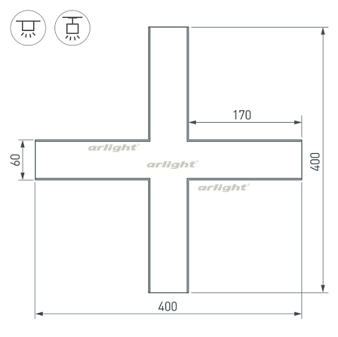 Крестовина SL-LINE-6070 (Arlight, Металл)