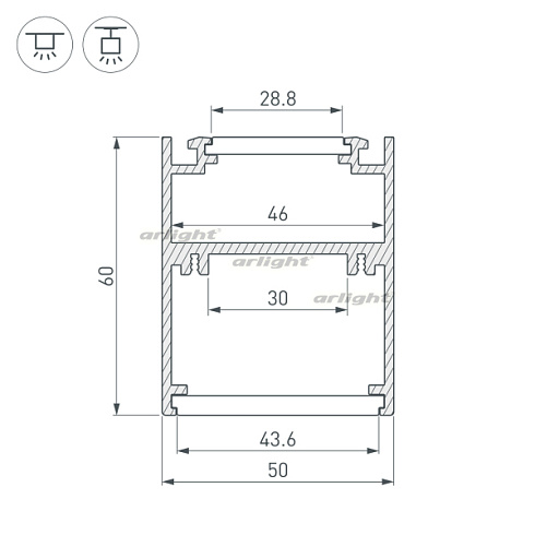 Профиль SL-ARC-5060-D1000-A45 BLACK (дуга 1 из 8) (Arlight, Алюминий)