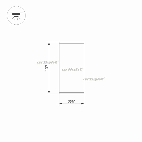 Светильник LGD-FORMA-SURFACE-R90-12W Warm3000 (GR, 44 deg, 230V) (Arlight, IP54 Металл, 3 года)