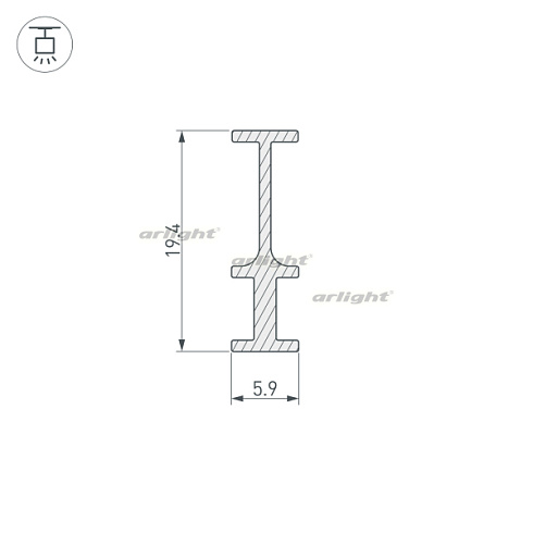 Профиль-держатель FOLED-RAIL-2000 (Arlight, Алюминий)