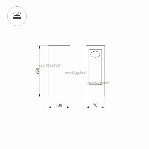 Светильник LGD-MARK-BOLL-H250-7W Warm3000 (GR, 60 deg, 230V) (Arlight, IP54 Металл, 3 года)