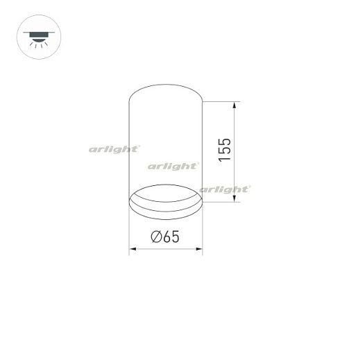Корпус SP-POLO-SURFACE-R65 (BK, 1-3, 200mA) (Arlight, IP20 Металл, 3 года)