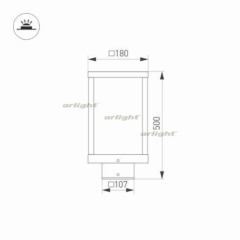 Светильник LGD-Path-Cub-H500B-12W Warm White (Arlight, IP54 Металл, 3 года)