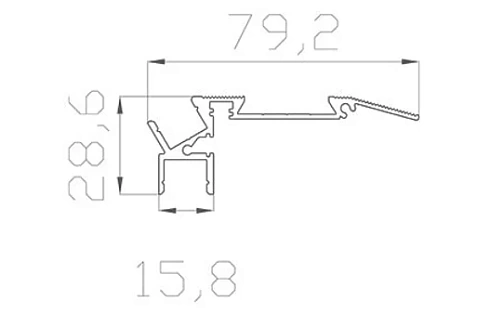 Профиль STEP DLG-80 (с рассеивателем) x2шт