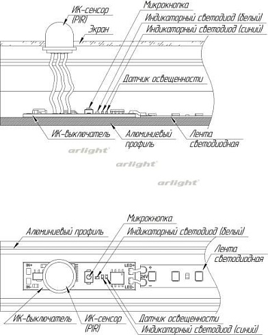 ИК-выключатель SR-IRIS-IRH (12-24V, 1x5A, 40x11mm) (Arlight, Открытый)