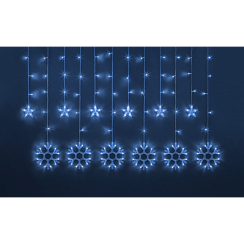Гирлянда Navigator 95 122 NGF-D032-03 (бахрома звезды и снежинки Blue 2.5*1м IP20