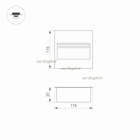 Светильник LTD-TRAIL-S115x115-4W Warm3000 (GR, 70 deg, 230V) (Arlight, IP65 Металл, 3 года)