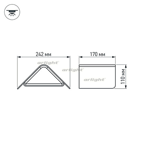 Светильник LGD-Wall-Delta-1B-12W Warm White (Arlight, IP54 Металл, 3 года)