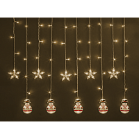 Гирлянда Navigator 95 024 NGF-D037-01 (бахрома звезды и снеговики WW 3*0.6м IP20)