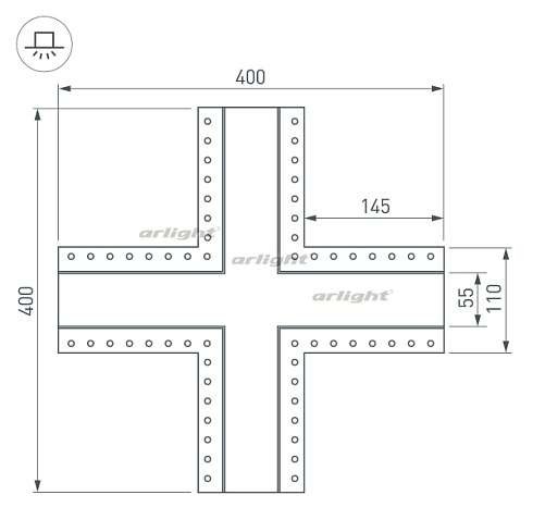 Крестовина SL-LINIA55-FANTOM (Arlight, Металл)