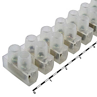 Клеммная колодка винтовая типа U RUICHI TBS-6A, 12 контактов, 6 А, 400 В, корпус нейлоновый белый