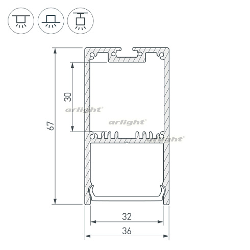 Профиль SL-LINE-3667-2000 ANOD (Arlight, Алюминий)