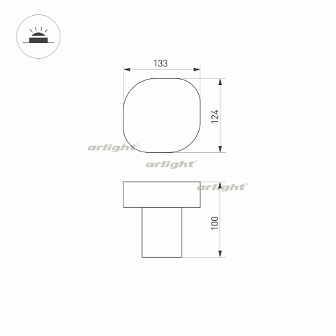 Светильник LGD-SWAMP-BOLL-H100-7W Warm3000 (GR, 93 deg, 230V) (Arlight, IP65 Металл, 3 года)