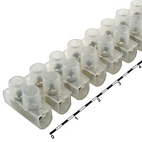 Клеммная колодка винтовая типа U RUICHI TBS-3A, 12 контактов, 3 А, 400 В, корпус нейлоновый белый