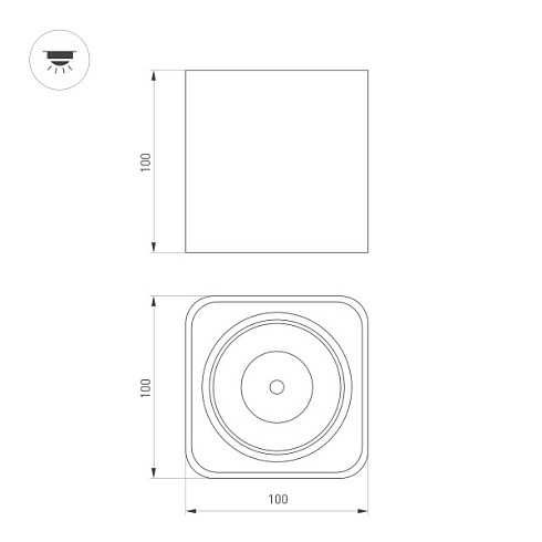 Светильник SP-CUBUS-S100x100-8W Warm3000 (WH, 45 deg, 230V) (Arlight, IP20 Металл, 3 года)