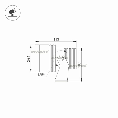 Светильник KT-RAY-COLOR-R61-12W RGB-Warm3000 (DG, 36 deg, 12V) (Arlight, IP67 Металл, 3 года)