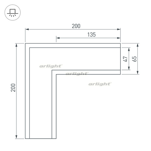 Угол SL-LINIA65-F (Arlight, Металл)