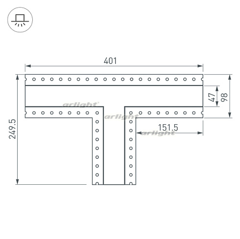 Тройник SL-LINIA45-FANTOM (Arlight, Металл)