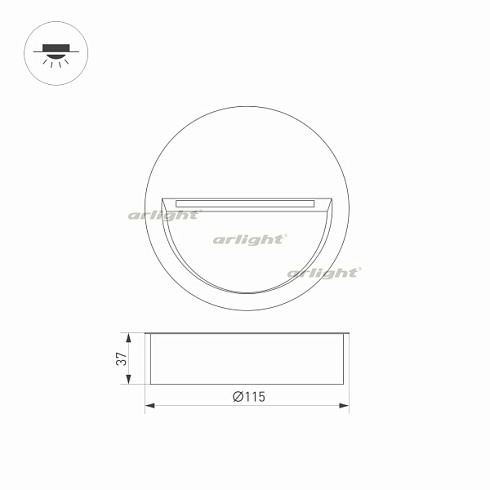 Светильник LTD-TRAIL-R115-4W Warm3000 (GR, 65 deg, 230V) (Arlight, IP65 Металл, 3 года)