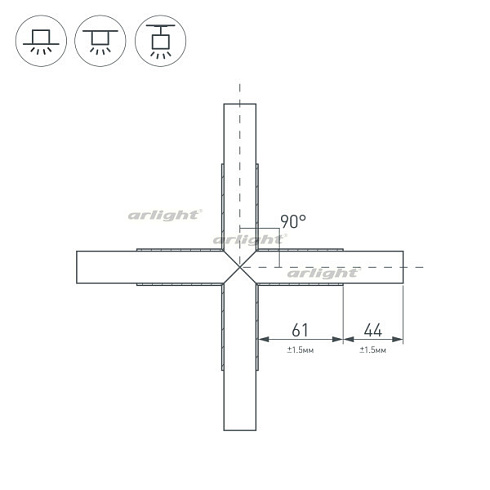 Крестовина PLS-LOCK-H25-Х90 (с экраном MAT-L) (Arlight, Металл)