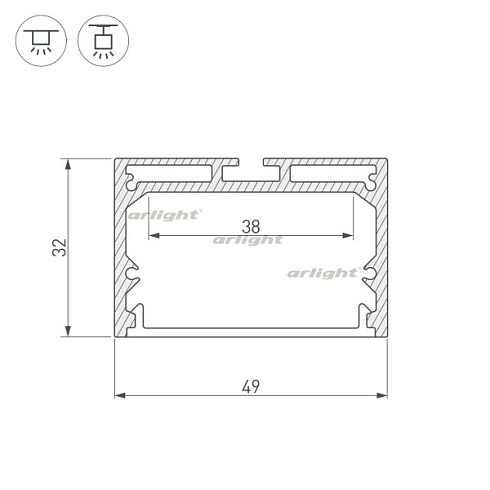 Профиль SL-LINE-4932-2000 ANOD (Arlight, Алюминий)