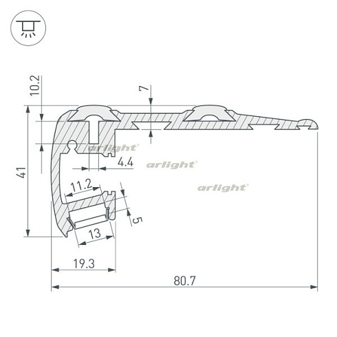 Профиль STEP-2000 BLACK (Arlight, Алюминий)