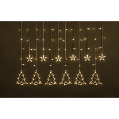Гирлянда Navigator 95 006 NGF-D033-01 (бахрома звезды и елочки WW 2.5*1м IP20)