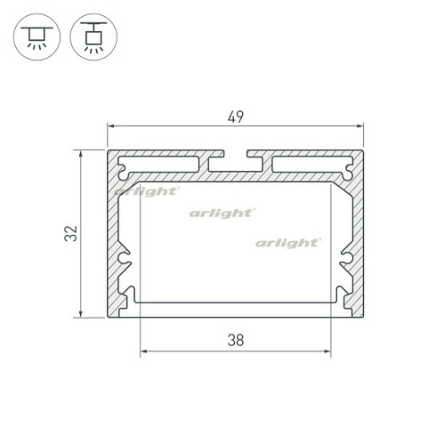 Профиль SL-LINE-4932-3000 ANOD (Arlight, Алюминий)