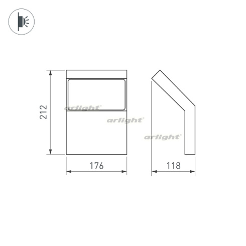 Светильник LGD-ECRAN-WALL-9W Warm3000 (GR, 108 deg, 230V) (Arlight, IP65 Металл, 3 года)