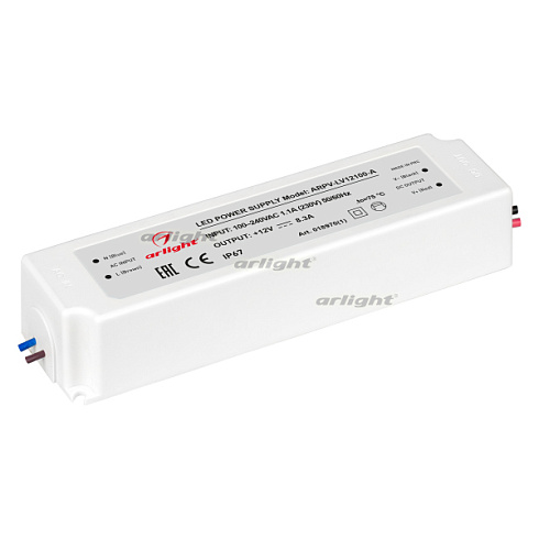 Блок питания ARPV-LV12100-A (12V, 8.3A, 100W) (Arlight, IP67 Пластик, 3 года)