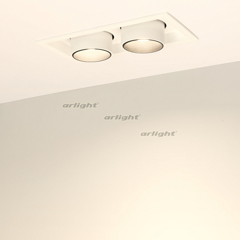 Светильник LTD-PULL-S110x210-2x10W Warm3000 (WH, 24 deg, 230V) (Arlight, IP20 Металл, 5 лет)