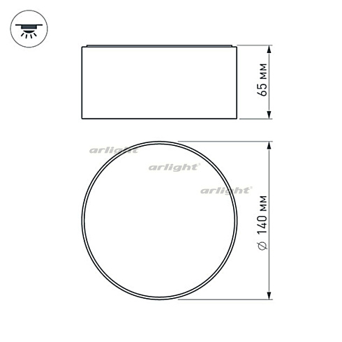 Светильник SP-RONDO-140B-18W Warm White (Arlight, IP40 Металл, 3 года)