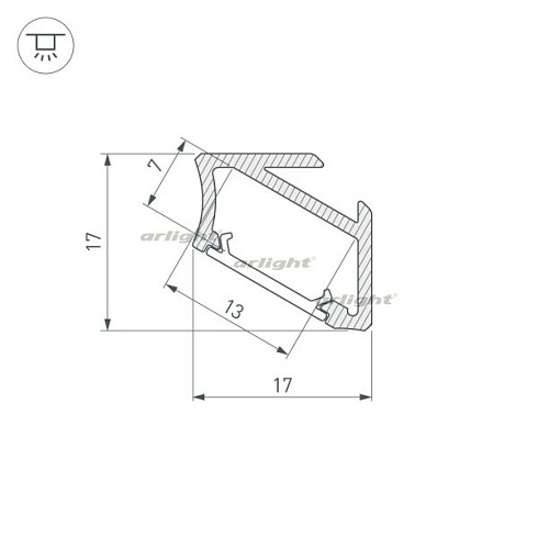 Профиль ALM-V60-2000 ANOD (Arlight, Алюминий)