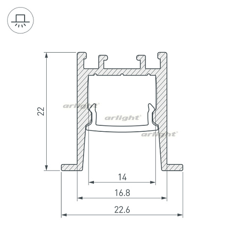 Профиль SL-COMFORT-2322-F-2000 ANOD BLACK (Arlight, Алюминий)