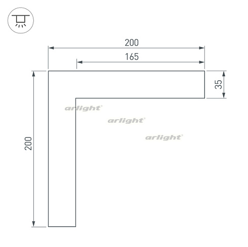 Угол SL-LINE-5035 внутренний (Arlight, Металл)