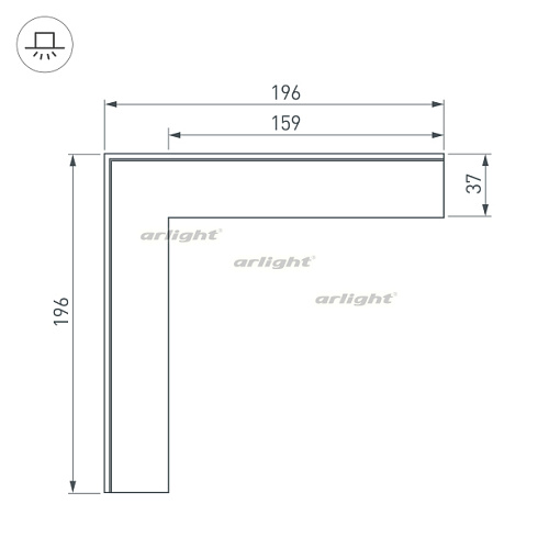 Угол SL-LINIA32-FANTOM внешний (Arlight, Металл)