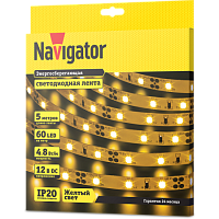СД Лента Navigator 80 298 NLS-3528Y60-4.8-IP20-12V R5 (Желтый, 4.8W, 5м)