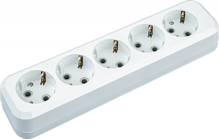 Колодка Navigator 61 588 NCA-BL01-05-E-WH 5гн с заземлением АБС пластик