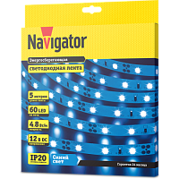 СД Лента Navigator 80 295 NLS-3528B60-4.8-IP20-12V R5 (Синий, 4,8W, 5м)
