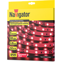 СД Лента Navigator 80 297 NLS-3528R60-4.8-IP20-12V R5 (Красный, 4.8W, 5м)