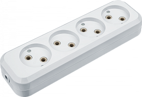 Колодка Navigator 61 587 NCA-BL01-04-X-WH 4гн без заземления АБС пластик