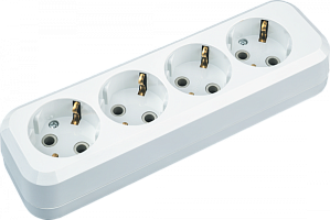 Колодка Navigator 61 586 NCA-BL01-04-E-WH 4гн с заземлением АБС пластик