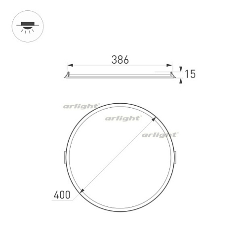 Светильник DL-EDGE-R400-34W Warm3000 (WH, 115 deg, 230V) (Arlight, IP40 Металл, 3 года)